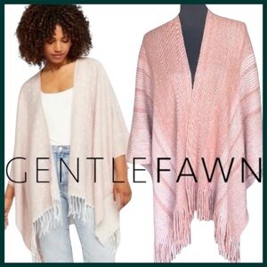 Gentle Fawn Pink/White Stripe Cape Poncho Shawl Wrap